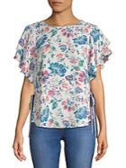 Laundry By Shelli Segal Floral Flutter Top