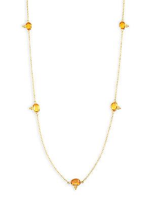 Temple St. Clair 18k Gold Orange Sapphire Necklace