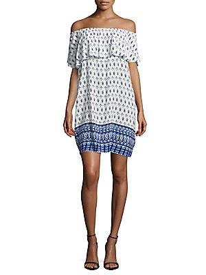 Beach Lunch Lounge Popover Off-the-shoulder Dress