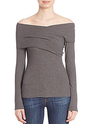 Theory Kellay Solid Off-the-shoulder Top
