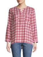 Joie Plaid High-low Top