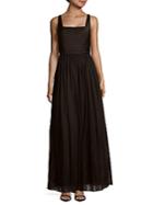 Js Collection Square Neck Mesh Gown