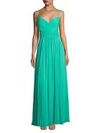 Laundry By Shelli Segal Pleated Crisscross Front Gown