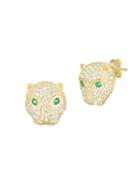 Chloe & Madison Crystal Panther Stud Earrings