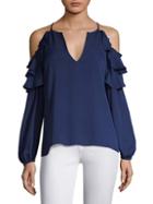 Parker Abby Cold-shoulder Ruffle Top