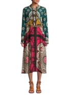 Valentino Printed Silk Midi Dress