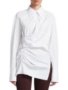Helmut Lang Draped Cotton Poplin Shirt