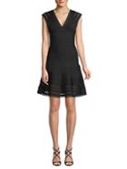 Herve Leger Cut-out Ribbed A-line Dress