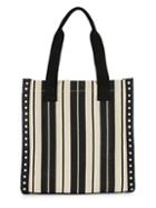 French Connection Fina Striped Studded Canvas Tote