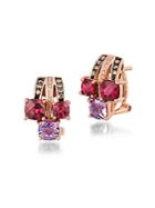 Le Vian Chocolatier Multi-stone And 14k Strawberry Gold Cush N Pillow Earrings