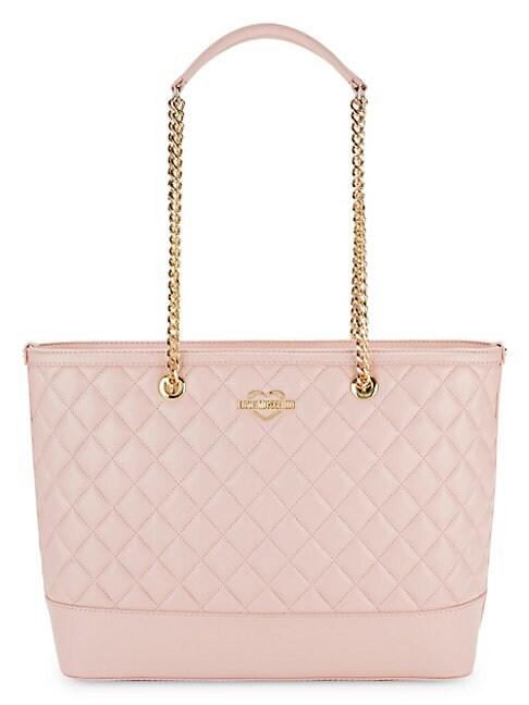 Love Moschino Quilted Faux-leather Chain Tote