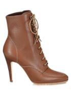 Manolo Blahnik Lavoriccia Lace-up Leather Ankle Boots