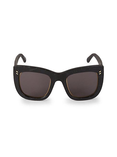 Stella Mccartney 48mm Croco-embossed Square Sunglasses