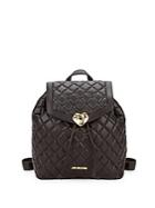 Love Moschino Quilted Leather Drawstring Backpack