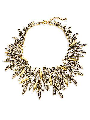 Saks Fifth Avenue Crystal Leaf Statement Necklace