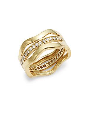 Kwiat Wave Diamond & 18k Yellow Gold Fancy Ring