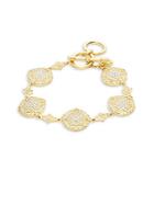 Freida Rothman Classic 14k Gold-plated Sterling Silver Pave Disc Bracelet