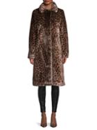 Donna Karan Leopard Faux Fur Coat