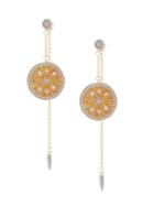 Eye Candy La The Luxe 18k Goldplated & Crystal Orange Dangle Earrings