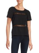 French Connection Lace-trim Short-sleeve Top