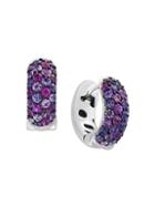 Effy Sterling Silver & Purple Sapphire Huggie Earrings