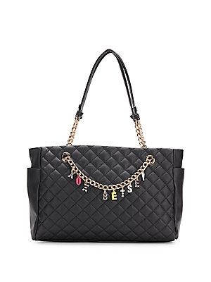 Betsey Johnson Give Me A B Quilted Satchel