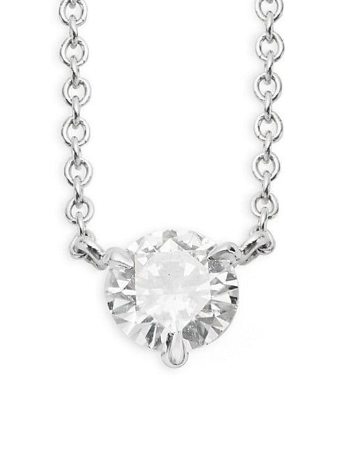 Kwiat 18k White Gold Solitaire Diamond Pendant Necklace