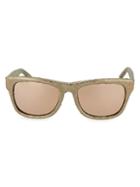 Linda Farrow 52mm Leather-detailed Novelty Square Sunglasses
