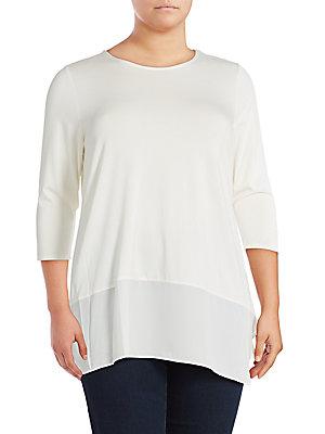 Vince Camuto Solid Roundneck Top