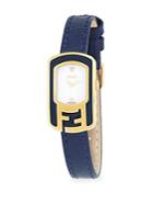 Fendi Stainless Steel And Leather-strap Watch