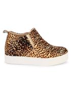 J/slides Sallie Leopard Calf Hair Platform Sneakers