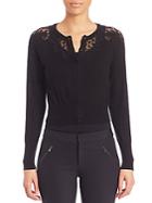 Rebecca Taylor Lace Inset Cardigan