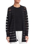 Saks Fifth Avenue Collection Striped Open-front Cardigan