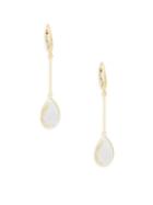 Saks Fifth Avenue Chain 14k Gold & Clear Quartz Drop Earrings