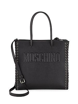 Moschino Stitched Leather Tote