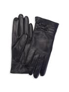 Royce New York Bow Touchscreen Leather Gloves