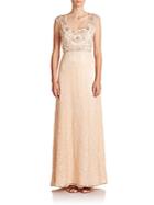 Sue Wong Embellished Lace Gown