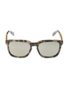 Ermenegildo Zegna 55mm Faux Tortoiseshell Square Sunglasses
