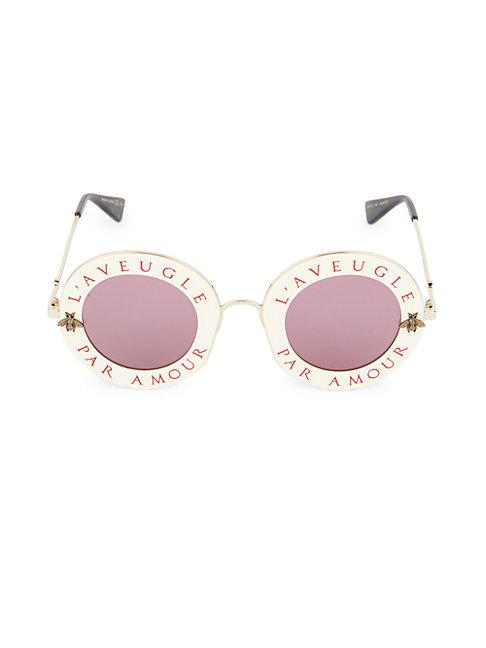 Gucci 44mm Novelty Round Sunglasses
