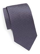 Saks Fifth Avenue Made In Italy Honeycomb Patterned Silk Tie