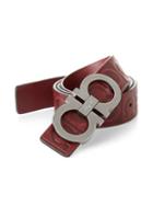Salvatore Ferragamo Stamped Gancini Leather Belt