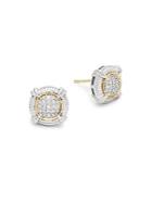 Judith Ripka 18k Gold And Diamonds Round Stud Earrings