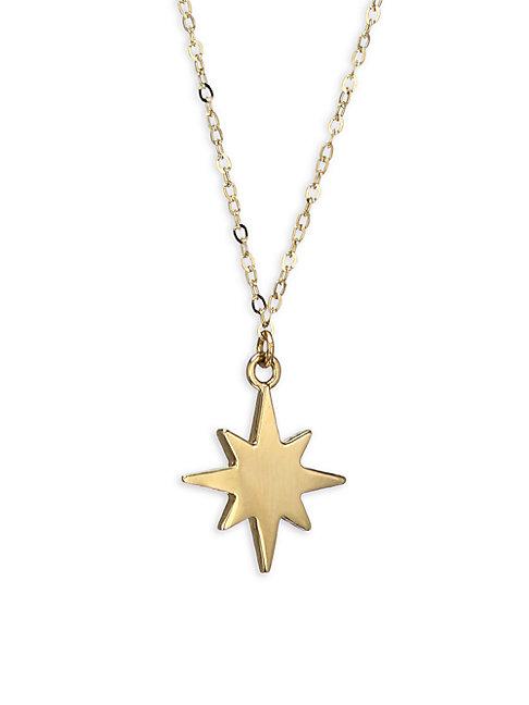Saks Fifth Avenue 14k Yellow Gold North Star Pendant Necklace