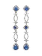 Effy 14k Diamond & Sapphire Drop Earrings