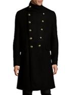 Balmain Officer Cashmere Double-breasted Overcoat