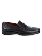 A. Testoni Moc-toe Leather Loafers