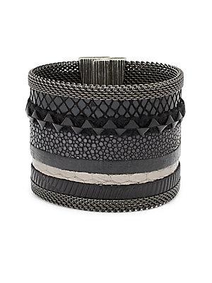 Cynthia Desser Stingray Pewter Textured Cuff Bracelet