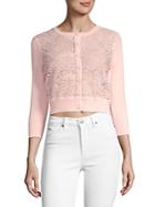 Karl Lagerfeld Paris Cropped Floral Lace Cardigan