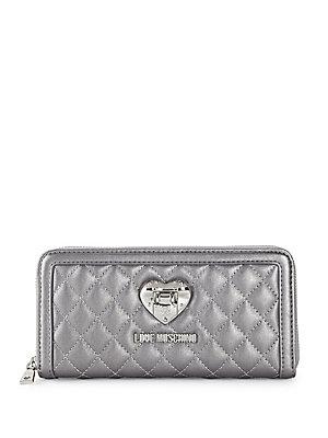 Love Moschino Quilted Faux Leather Continental Wallet