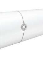 Hueb 18k White Gold Circular Wreath Diamond Pendant Bracelet